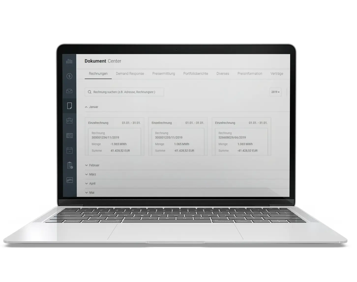 The picture shows a mock-up of an i Mac and gives a sneak peek into the Vision customer platform.